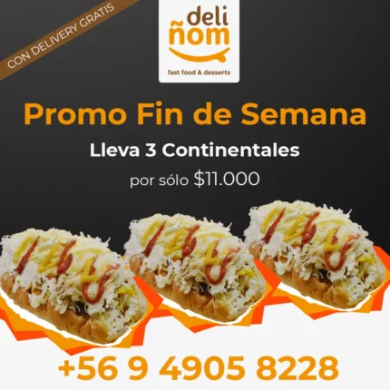 Promo Fin de Semana - Continental (3) con Delivery Gratis