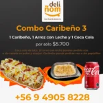 Combo Caribeño 3 (1 Caribeño + 1 Arroz con Leche + 1 Coca Cola de lata)