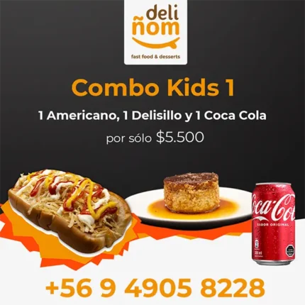 Combo Kids 1 (1 Americano + 1 Delisillo + 1 Coca Cola)
